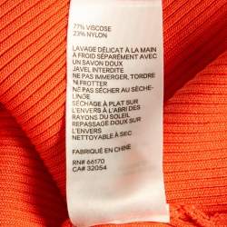 Pre Owned Zimmermann Orange Rib Knit Scoop Neck Tank Top M