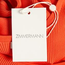 Pre Owned Zimmermann Orange Rib Knit Scoop Neck Tank Top M