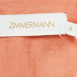 Zimmermann Ombre Sunshine Orange Silk and Linen Postcard Maxi Skirt L