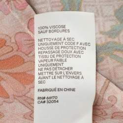 مملوكة مسبقًا Zimmermann Multicolor Floral Print Chiffon Tie Neck Midi Dress S