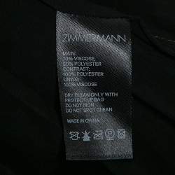 Pre Owned Zimmermann Black Swiss Dots Lace and Chiffon Plisse Espionage Midi Dress S