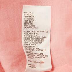 Pre Owned Zimmermann Pink Swirl Floral Print Linen Shell Detail Postcard Mini Dress L