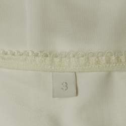 مملوكة مسبقًا Zimmermann Ivory White Lace-Trim Chiffon Pleated Espionage Midi Dress L