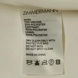 مملوكة مسبقًا Zimmermann Ivory White Lace-Trim Chiffon Pleated Espionage Midi Dress L