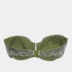 Zimmermann Green Paisley Print Underwired Bandeau Bikini Top L