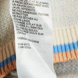 Pre Owned Zimmermann Off-White Patterned Cotton Knit Hooded Mini Dress L