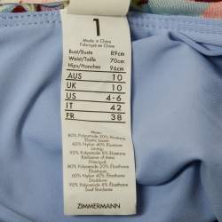 Pre Owned Zimmermann Light Purple Cornflower Floral Print Bellitude Tie Shoulder Detail Bodysuit S