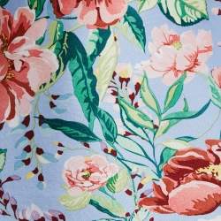 Pre Owned Zimmermann Light Purple Cornflower Floral Print Bellitude Tie Shoulder Detail Bodysuit S