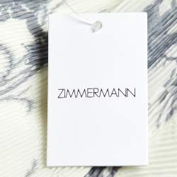 Zimmermann Kiera Navy Printed Silk Plisse Tiered Midi Skirt S