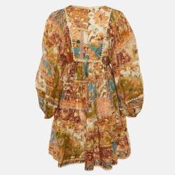 مملوكة مسبقًا فستان ميني زيمرمان منقوش متعدد الألوان تشينتز راميه مقاس صغير (سمول)