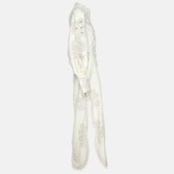 Pre Owned Zimmermann White Linen Ninety Six Ric Rac Midi Dress L