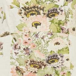 Zimmermann White Floral Print Linen Halliday Frill Sleeve Dress M