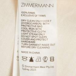 Zimmermann Cream Citrus Butterflies Print Linen Button Front Blouse S