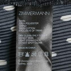 Pre Owned Zimmermann Black Polka Dots Synthetic Pleated Midi Skirt M