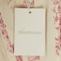 Zimmermann Pink Printed Cotton Waverly Corset Midi Dress M