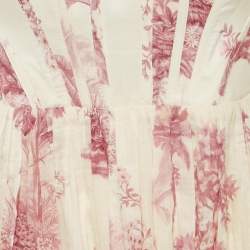 Zimmermann Pink Printed Cotton Waverly Corset Midi Dress M