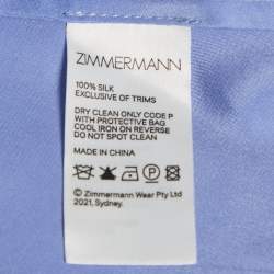 Pre Owned Zimmermann Purple Satin Silk Ruched Midi Dress S