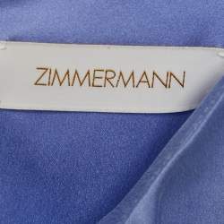 Pre Owned Zimmermann Purple Satin Silk Ruched Midi Dress S