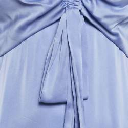 Pre Owned Zimmermann Purple Satin Silk Ruched Midi Dress S