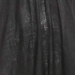 مملوكة مسبقًا فستان زيمرمان كتان أسود بتفاصيل عنق مربوطة ومقاس صغير (سمول)