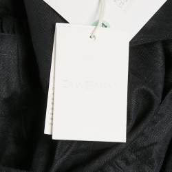 مملوكة مسبقًا فستان زيمرمان كتان أسود بتفاصيل عنق مربوطة ومقاس صغير (سمول)