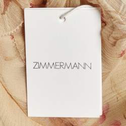 Pre Owned Zimmermann Beige Floral Print Silk Corsair Whimsy Playsuit M 