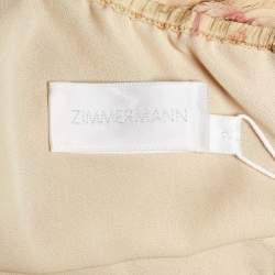 Pre Owned Zimmermann Beige Floral Print Silk Corsair Whimsy Playsuit M 