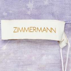 Pre Owned Zimmermann Light Beige Printed Linen & Silk Belted Maxi Dress S