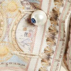 Pre Owned Zimmermann Light Beige Printed Linen & Silk Belted Maxi Dress S