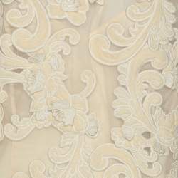 Pre Owned Zimmermann Light Beige Mesh Sensory Motif Gown XL