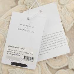 Pre Owned Zimmermann Light Beige Mesh Sensory Motif Gown XL