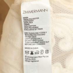 Pre Owned Zimmermann Light Beige Mesh Sensory Motif Gown XL
