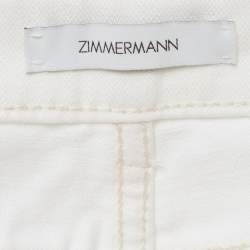 Pre Owned بنطلون جينز زيمرمان أبيض دينم عالي الخصر مد بب مقاس خصر 27 بوصة (صغير)