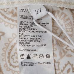 Pre Owned بنطلون جينز زيمرمان أبيض دينم عالي الخصر مدبب مقاس خصر 27 بوصة (صغير)