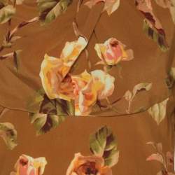 Pre Owned Zimmermann Brown Floral Print Silk Midi Dress S