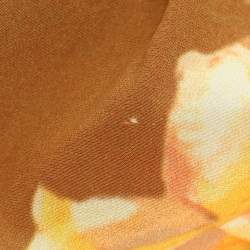 Pre Owned Zimmermann Brown Floral Print Silk Midi Dress S