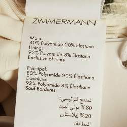 Pre Owned Zimmermann Cream Floral Jersey Waverly Wide Link Swimsuit S