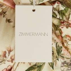 Pre Owned Zimmermann Cream Floral Jersey Waverly Wide Link Swimsuit S