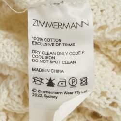 Pre Owned Zimmermann Cream Anneke Patchwork Knit Midi Dress S