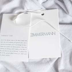 Pre Owned Zimmermann Off-White Embroidered Cotton Open Back Carnaby Dress M