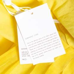 Pre Owned Zimmermann Yellow Linen And Silk Cutout Botanica Brallete Gown M