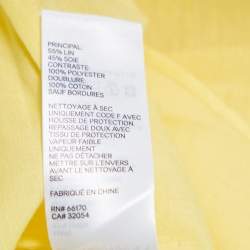 Pre Owned Zimmermann Yellow Linen And Silk Cutout Botanica Brallete Gown M