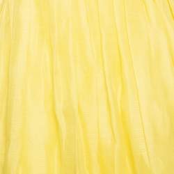 Pre Owned Zimmermann Yellow Linen And Silk Cutout Botanica Brallete Gown M