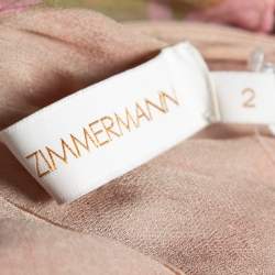 Pre Owned Zimmermann Multicolor Rose Printed Silk Ruffled Lovestruck Slip Dress M