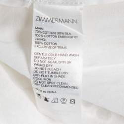 Pre Owned فستان زيمير مان كاستل شيرد قطن أبيض واسع مقاس صغير جداً ( إكس سمول )