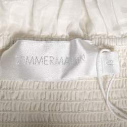 Pre Owned فستان زيمير مان كاستل شيرد قطن أبيض واسع مقاس صغير جداً ( إكس سمول )