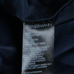 Zimmermann Navy Blue Velvet Double Breasted Jacket XS