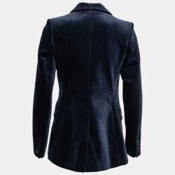 Zimmermann Navy Blue Velvet Double Breasted Jacket XS