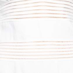 مملوكة مسبقًا Zimmermann Ivory Linen Crochet Trimmed Mini Dress M