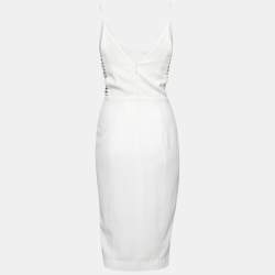 Pre Owned Zimmermann White Crepe Harness Midi Dress S